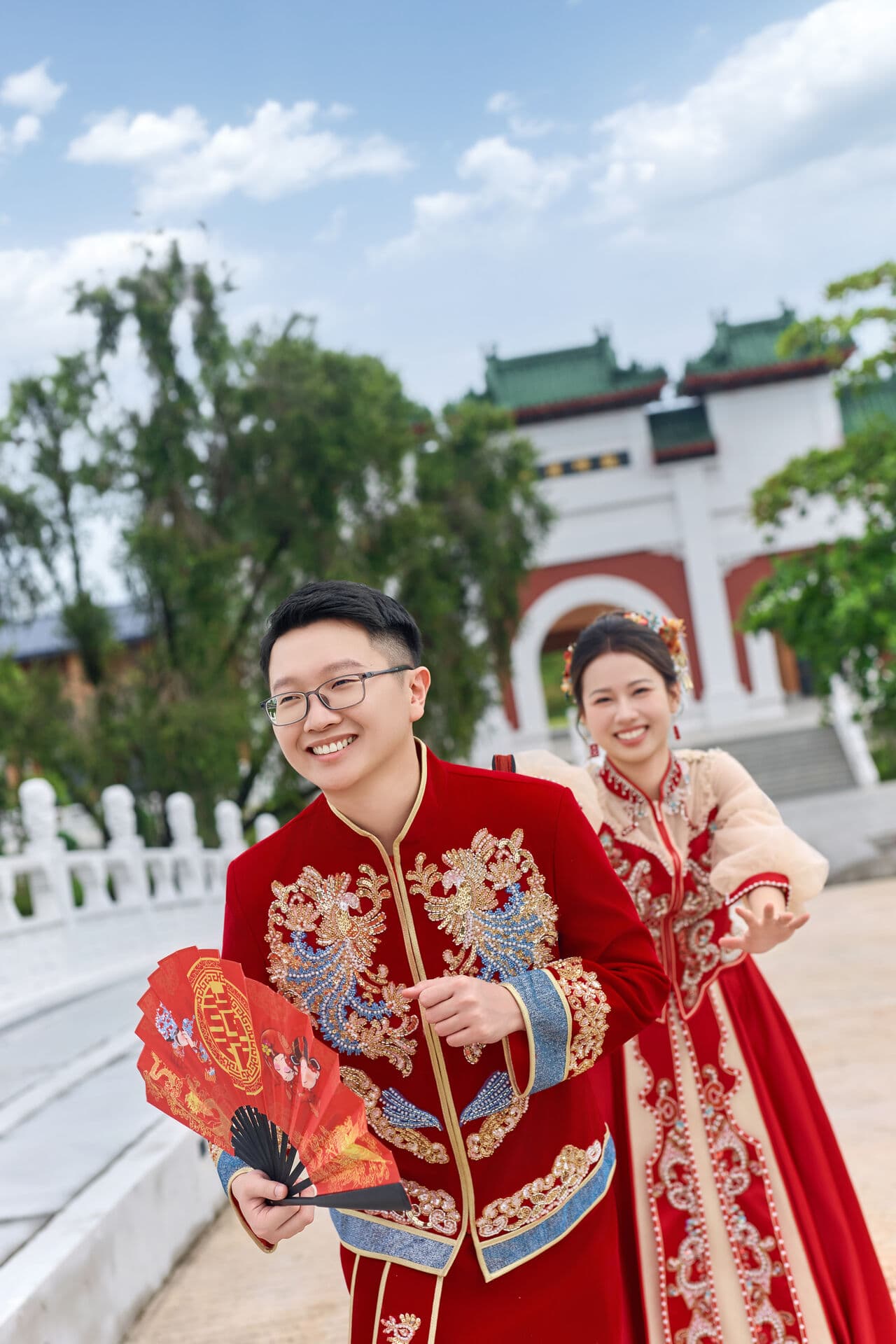 Traditional outfit at the garden